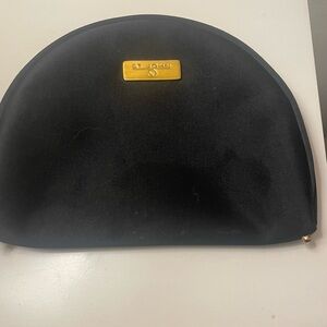 St  John Black Satin Cosmetic Bag     Logo  Vintage